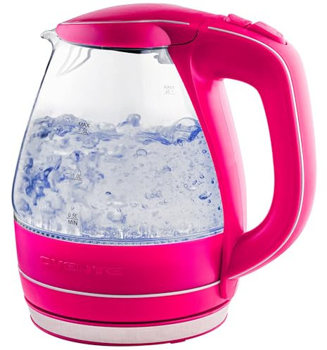 OVENTE 1.5L Glass Electric Kettle Water Boiler, Pink KG83F