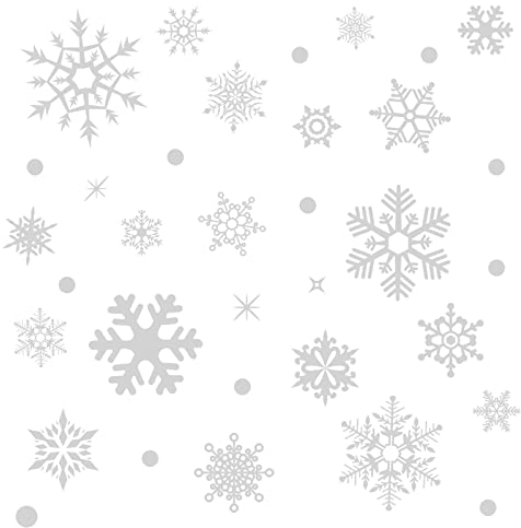 Schneeflocken Fensterbilder Weihnachten Fensterdeko 155 PCS - Nepfaivy Selbstklebende Statische Schneeflocken Weihnachtsfensterbilder, Wiederverwendbare Winter Schnee-flocken Fenstersticker Deko