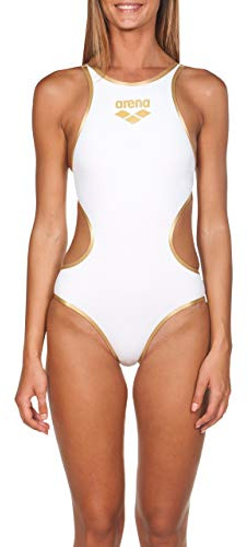 ARENA One Big Logo Women's Swimsuit, Quick Dry Swimsuit, MaxLife Eco Chlorine Resistant Sports Fabric with UV Protection and Lined Front Fabric
