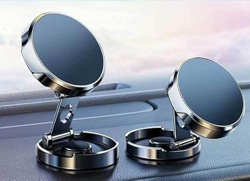 Soporte Magnético para Móviles en el Coche | Diseño Circular Negro | Seguro, Elegante y Fácil de Instalar | Giro 360° | Accesorio Universal para una Conducción Cómoda