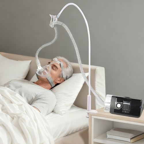 CPAP slanglyftare och slangstöd, CPAP slanghållare hängare för att förhindra CPAP-slangar läckage och trassel, flexibelt för att passa i alla rum, justerbar och robust