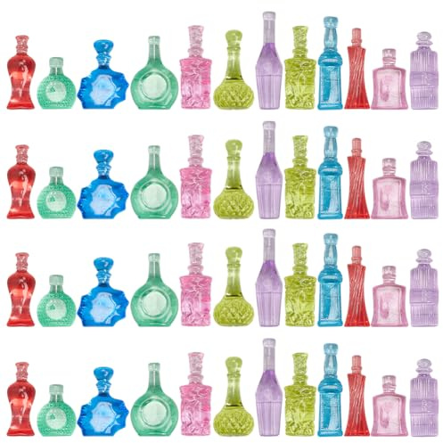 craspire 100 pcs 1: 12 échelle Mini Bouteille Mini Maison Boisson Accessoires Perles en Plastique Coloré pour Miniature Monde Aquarium Décoration de Bureau Travail Manuel Bricolage Minihouse