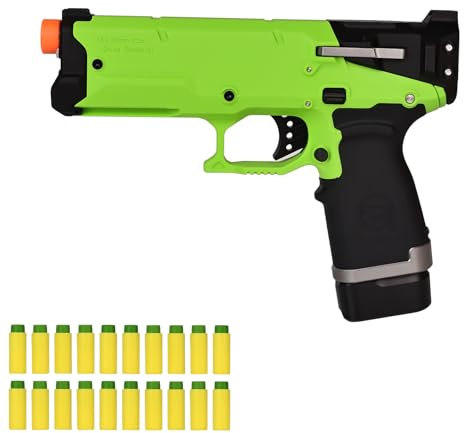 Lififun Fire Rat Series Soft Foam Dart Blaster, Premium Half Dart Blaster for Adults, Teens (Ages 14+) with Magazine & 20 Half-Length Darts, Toy Pistol Blaster 98 ft Range Zhenweiqi Green