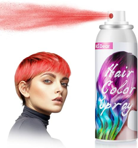 Rot Haarfarbspray, Temporäres Gefärbtes Haarspray, Auswaschbares Einmal-Haarfarbspray Für Party Kostümfest Cosplay Halloween, Schnelle Färbung, Geeignet Für Kindern Und Erwachsenen-100ml