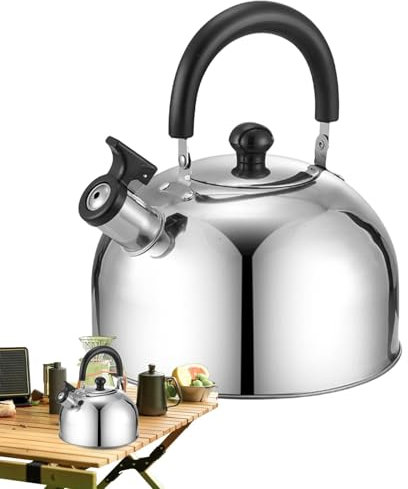 Bouilloire à sifflet pour cuisinière, bouilloire portable, bouilloire de camping, bouilloire légère pour la maison, le camping, la pêche