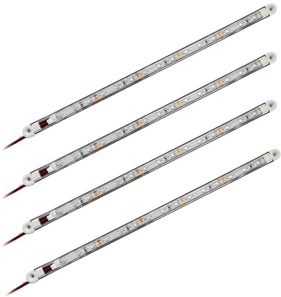 Vcanuplms LED Boat Interior Lights, 11.8 Inch White Colour Marine Strip Light, IP67 Waterproof Ambient Lamp for Yacht Fishing Pontoon Boat, 4 Pcs