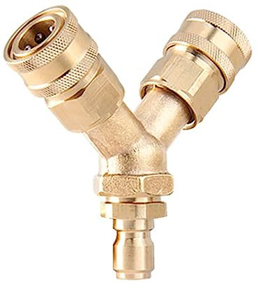 XFUYI Adaptateur de répartiteur Triple pour laveuse de Voiture Haute Pression 3/8 Pouces Adaptateur de Coupleur Nettoyant connecteur de Nettoyeur Haute Pression en Alliage de cuivre