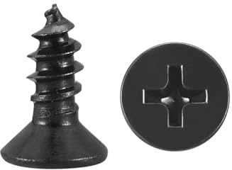 METALLIXITY Tornillos de Madera Phillips de Cabeza Avellanada (#3x1/4) 100Pcs, Tornillos de Madera Phillips de Acero Al Carbono Con Rosca Gruesa Y Cabeza Plana, Negro | de Cabeza Avellanada, Tornillos de Madera Phillips de Acero Al Carbono Con Rosca Gruesa Y Cabeza Plana