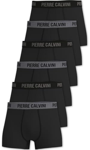 Pierre Calvini Hipster Mens Boxers - Breathable, Moisture Wicking, Soft Cotton Mens Underwear - Fitted, Comfortable Boxers for Men - Boxer Shorts Men Multipack - 6 Pk - Black - XL