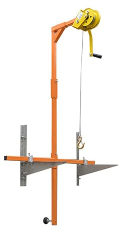Generico Attrezzi per Il Sollevamento del condizionatore d'Aria Esterno - Staffa Manuale da 3/5 CV con argano (Staffa di Sollevamento da 1-5 CV, Cavo da 10 m) per Una Facile Installazione e Supporto