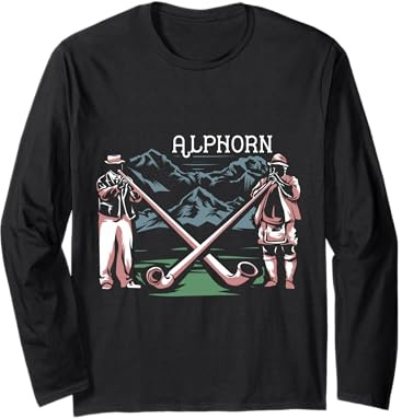 Joueur De Cor des Alpes Dévouement Musical Alphorn Manche Longue