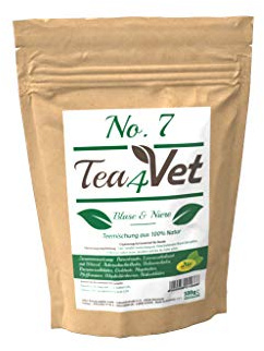 cdVet Naturprodukte Tea4Vet No 7 Blase & Niere 100 g - Hund - Teemischung - Nieren-, und Blasenspülend - mit Hagebutte+Pfefferminze+Wacholderbeeren - 100% Natur -