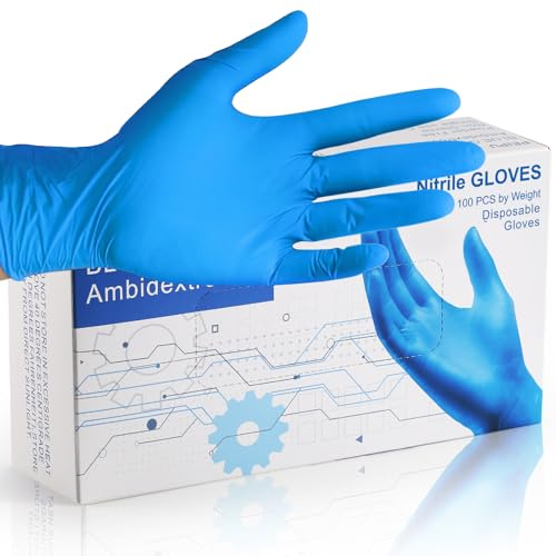 PEIPU Nitrile Gloves Disposable Gloves (Medium, 100-Count), 4 Mil,Powder Free, Cleaning Service Gloves, Latex Free