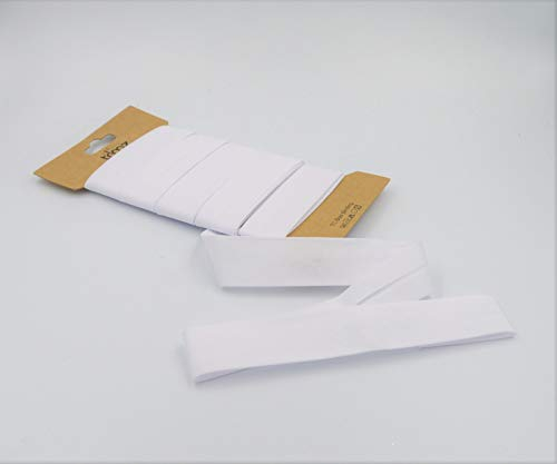 Trimz TCWHT2510C Schrägband aus Polyester-Baumwoll-Mischgewebe, Polybaumwolle, weiß, 25mm x 10m, 10 Meter