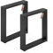LAMO Manufaktur Tischbeine für Sitzbank, Couchtisch, Beistelltisch, Simple Light, Vierkantprofil 60x20 mm, Tischgestell 40x43 cm (BxH), Schwarz, 2 Stück, LTS-01-E-BB-9005
