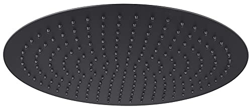 ENKI, R31, Round Ultra Slim Shower Head Stainless Steel 400Mm - Matte Black