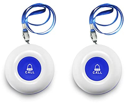 LIOTOIN Elderly Alarm Call Buttons for Caregiver Pager Waterproof 600ft Operating Range for Elderly/Patient/Disable (Only works when paired with a Liotoin receiver)Without Receiver