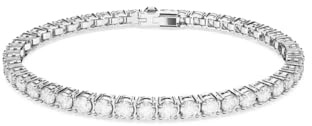Swarovski Matrix Tennisarmband, Rundskuren, Vit, Rhodiumpläterad