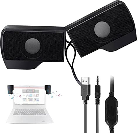 NICERAM Altavoz PC US-B | Altavoz Sonido Portátil con Clip | Barra Sonido Multimedia con Cable US-B para PC | Altavoces para Ordenador Portátil