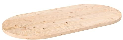 vidaXL Tischplatte, Ersatztischplatte für Couchtisch Beistelltisch Bartisch, Esstischplatte für Restaurants Cafés, Couchtischplatte Holztischplatte Schreibtischplatte, Massivholz Kiefer Oval