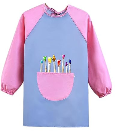 DDKY Grembiule per Pittura Bambini, Impermeabile, Manica Lunga, Età 5-12, Pittura Artigianale e Cottura