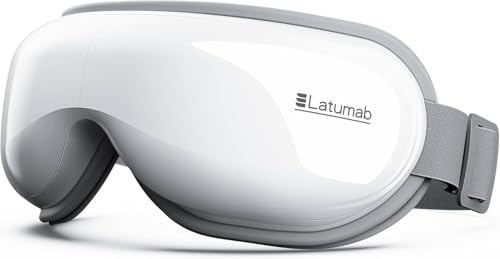 Latumab Masseur des yeux avec chaleur et musique Bluetooth, cadeaux pour femme/homme, soulage la migraine, masque de soin des yeux, détend, réduit la fatigue oculaire, améliore le sommeil