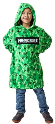 Minecraft Creepers & TNT Long Sleeve Boy's Wearable Hoodie Blanket-L/XL