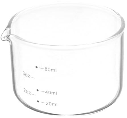 Cabilock Bicchiere Da Caffè Espresso in Vetro Con Beccuccio Singolo Tazza Misurino Precisa Per Latte Panna e Cappuccino Per Preparazioni Accurate e Uso Multifunzionale