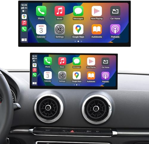 Road Top 12.3 CarPlay Screen for Audi A3/S3 with MIB System (2014-2019) | Ultra-Narrow Linux HD Touchscreen, Support Wireless CarPlay, Android Auto, Mirrorlink, OEM Integration Car Stereo