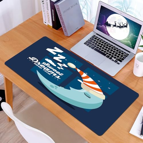 KDWJS Tapis de Souris XXL Speed Gaming - 90x40 cm - Base en Caoutchouc antidérapant Extended - Améliore la précision et la Vitesse - La Lune endormie, Chambre d'enfant et Sommeil, Doux rêve avec Fond