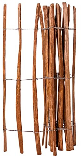 Xhnifbn Recinzione a bastoni, nocciola, 120 x 250 cm, marrone, impregnata, per giardino, balcone e aiuole, robusta e resistente alle intemperie, per ambienti esterni