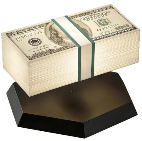 Lámpara de levitación magnética para dólar, lámpara flotante para dinero con luz LED táctil de 3 colores, luz nocturna ambiental giratoria de 360° para decoración de escritorio, sala de juegos