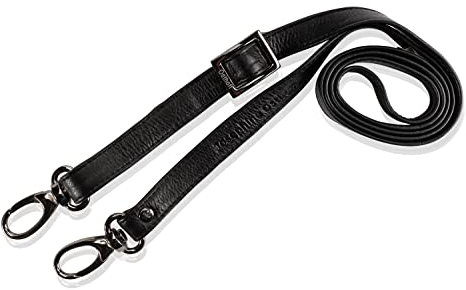 Josephine Osthoff - SCHULTERRIEMEN Echtleder Ersatzriemen Gurt Crossbody Strap Ersatz 135 cm Länge 2 cm Breite, Farbe:Schwarz/Anthrazit