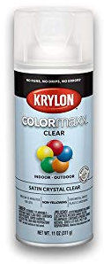 Krylon K05562007 COLORmaxx Acrylic Clear Finish for Indoor/Outdoor Use, Satin Crystal Clear , 11 Ounce (Pack of 1)
