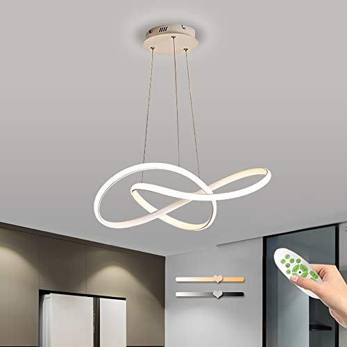 BLMYL LED Lampada A Sospensione, 37W Lampadario Moderno Semplice Creativo, 3000~6000K Telecomando Dimmerabile Con Funzione Di Memoria, Adatto Per Soggiorno, Camera Da Letto, Lampadarios Sala Da Pranzo