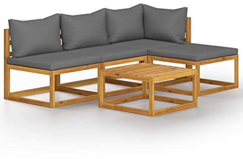 vidaXL Set Divani da Giardino 5 pz con Cuscini in Massello di Acacia