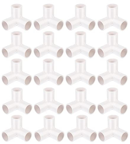 Scicalife 20 Piezas PVC Codo Esquina T Ajuste 3 Vías Codo Lateral Salida en T Conector de Tubería para Muebles Invernadero Cobertizo Accesorios de Tubería 20Mm