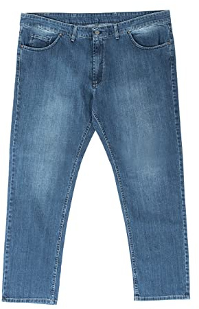 Giosal Jeans Pantalone Lungo Calibrati Uomo Gamba Dritta Cotone Classico 5 Tasche Taglie Forti Elasticizzato Tinta Unita Made in Italy (68, Denim Chiaro)