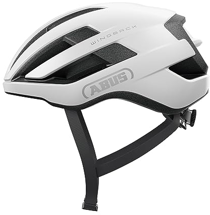 ABUS Rennradhelm WingBack – einfacher Roadhelm für sportliches Fahren im Alltag und in der Freizeit – für Erwachsene und Jugendliche – Polarweiß, Größe L
