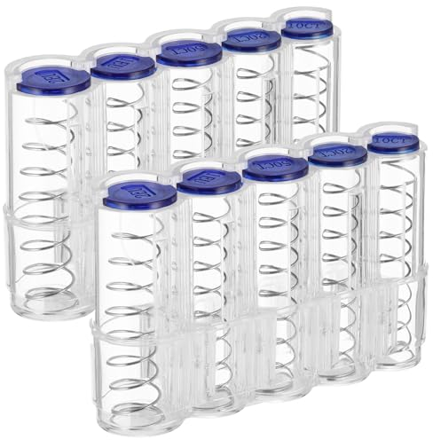 Weskjer Euro-Münzen Aufbewahrungsbox Kunststoff Münzspender Ordner Einfacher Wechsel Geldbörse für Taxifahrer/Bar Restaurant, Transparent, 2 Stück