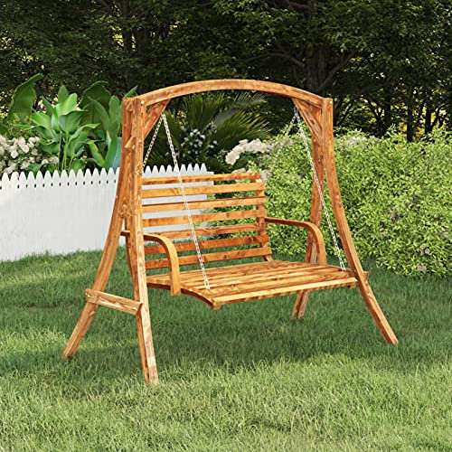 Mengtu Telaio per altalena in legno massello curvato con finitura in teak