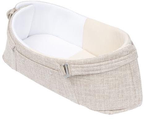 Doomoo Nest & Go Babynestchen, transportabel und sicher – tragbar und leicht zu transportieren Bio-Baumwolle & ultraweich, Sand