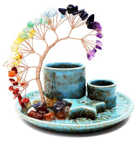 4 in 1 Palo Santo Stick Holder, Sage Burning Tray, Incense Stick Holders, Candle Holder for Spa, Yoga, Zen Meditation, Healing, Gift