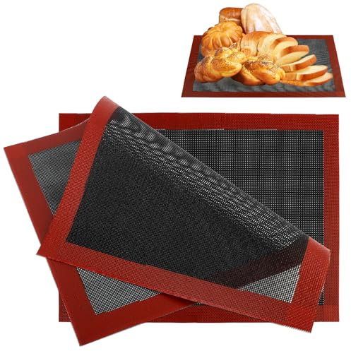2 Pezzi Tappetino Microforato per Forno, Tappetino da Forno in Silicone, Tappetino a Doppia Faccia, Tappetino Microforato, Antiaderente, Resistente al Calore,Riutilizzabile,Antiscivolo Teglia(40x30cm)
