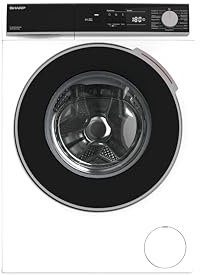 SHARP ES-NFA816BW1NA-DE Waschmaschine Frontlader mit 1600 Umdrehungen pro Minute, 8kg, 1600U/min, 15 Programme inkl. 12 Min. Kurzprogr., Allergiker-Programm, AquaStop, Weiß