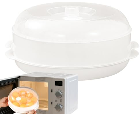 Pentola a vapore per microonde, multifunzionale impilabile con coperchio, riscaldante per microonde, per pranzo, pasto, verdure, appartamento, riscaldamento, cucina, cucina, sala da pranzo