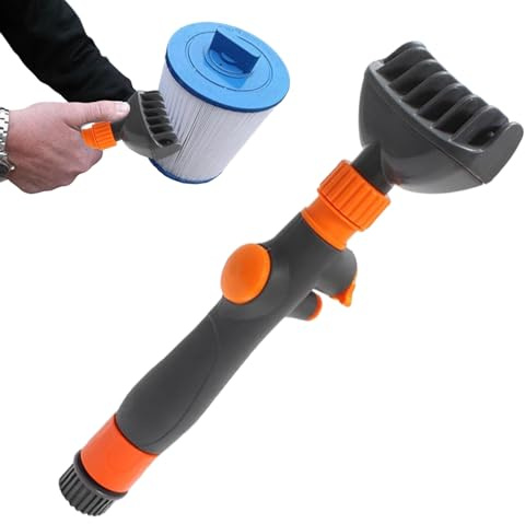 yanzisura Outil de nettoyage de cartouche de filtre de piscine | Baguette de nettoyage rapide robuste | Peigne nettoyant pour filtre de saleté, spa, jacuzzi, maison, feuilles et débris