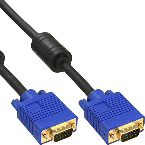 InLine 17803S cable VGA 0,3 m VGA (D-Sub) Negro - Cables VGA (0,3 m, VGA (D-Sub), VGA (D-Sub), Negro, Oro, Male connector/Male connector)
