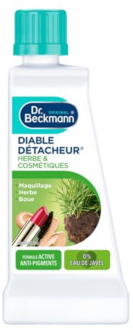 Dr. Beckmann - Diable Détacheur Herbe & Cosmétiques 50 ml - Détachant spécifique pour taches d'herbe, terre, pollen, maquillage - Formule active anti-pigments - Lot de 3