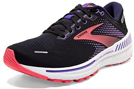 Brooks Damen Adrenaline GTS 22 Laufschuh, Black/Dianthus/Silver, 36.5 EU